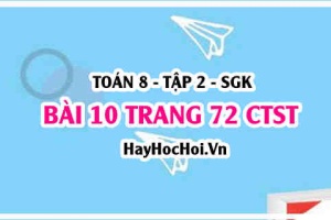 Bài 10 trang 72 Toán 8 Tập 2 Chân trời sáng tạo